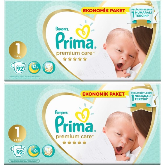 Prima Premium Care 1 Numara 92 x 2=184 Adet Bebek Bezi Fiyatı