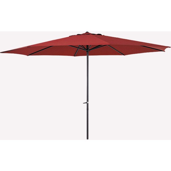 Bidesenal Bahçe Şemsiye Balkon Şemsiyesi Teras Şemsiyesi Şemsiye 4 Metre Maximum Ölçülerde Kırmızı