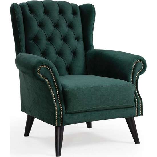 Feyza Mobilya Gold Chester Koltuk Takımı Yeşil Gri Fiyatı