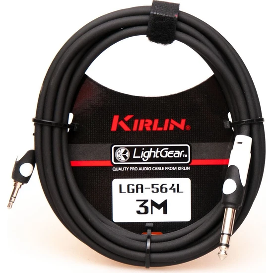 Kirlin LGA564L3MBK Ses Aktarım Kablosu 1 / 4 Trs Plug - 3,5 mm Trs Plug