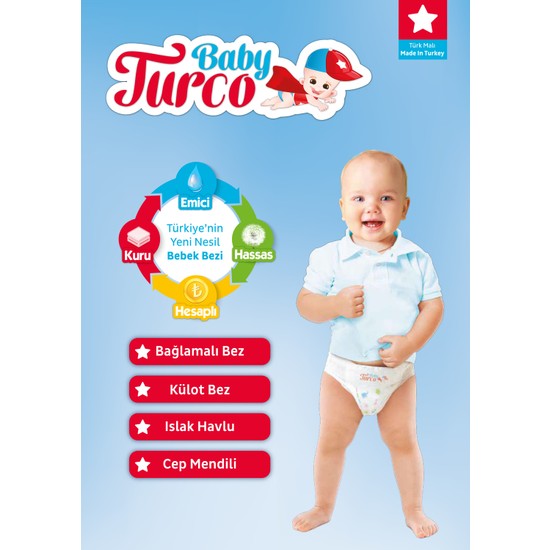 Baby Turco Bebek Bezi 3 Beden Midi 250� li 5 9 kg Fiyatı