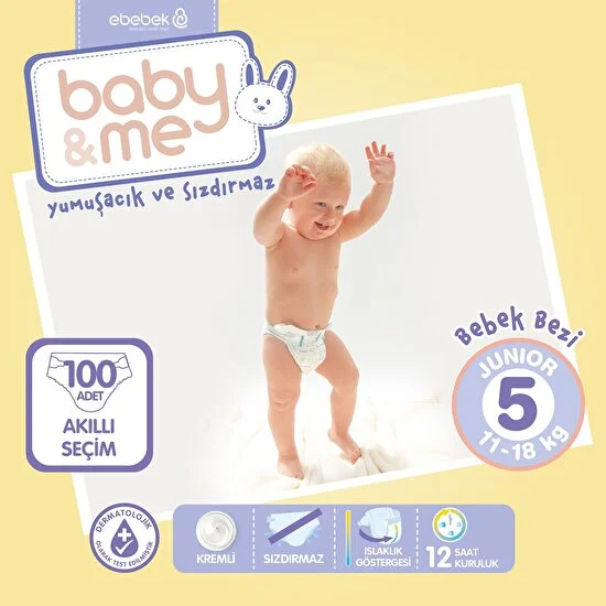 Baby Me Junior 5 Numara Bebek Bezi 11 - 18 Kg 100 Adet