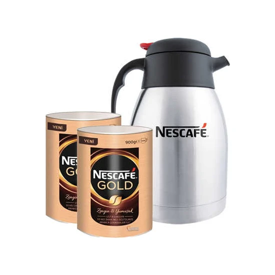Nescafe Gold Eko Paket 900 gr x 2' li + Termos