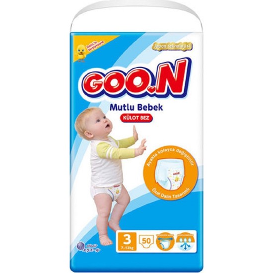 Goon Külot Bebek Bezi Mutlu Bebek 3 Beden Jumbo Paket 50 Fiyatı