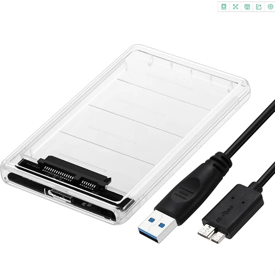 Alfais 4266 2.5 USB 3.0 Harici SSD Harddisk Şeffaf Taşınabilir HDD Kutusu