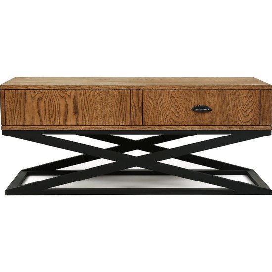 Ahşap Sokağı Asimo Metal Ayak Ahşap Kaplama Orta Sehpa Fiyatı