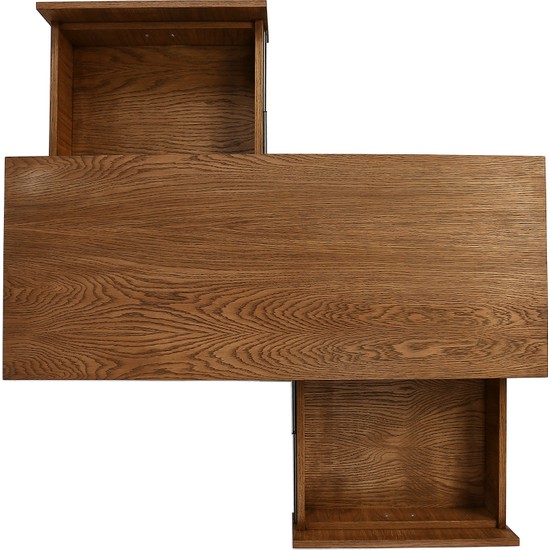 Ahşap Sokağı Asimo Metal Ayak Ahşap Kaplama Orta Sehpa Fiyatı