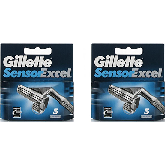 Gillette Sensor Excel 5'li Yedek Tıraş Bıçağı Başlığı 2 Kutu