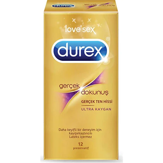 Durex Gerçek Dokunuş Ultra Kaygan Prezervatif 12'li