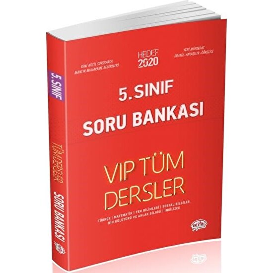 Editör Yayınları 5. Sınıf VIP Tüm Dersler Soru Bankası-Kırmızı Kitap