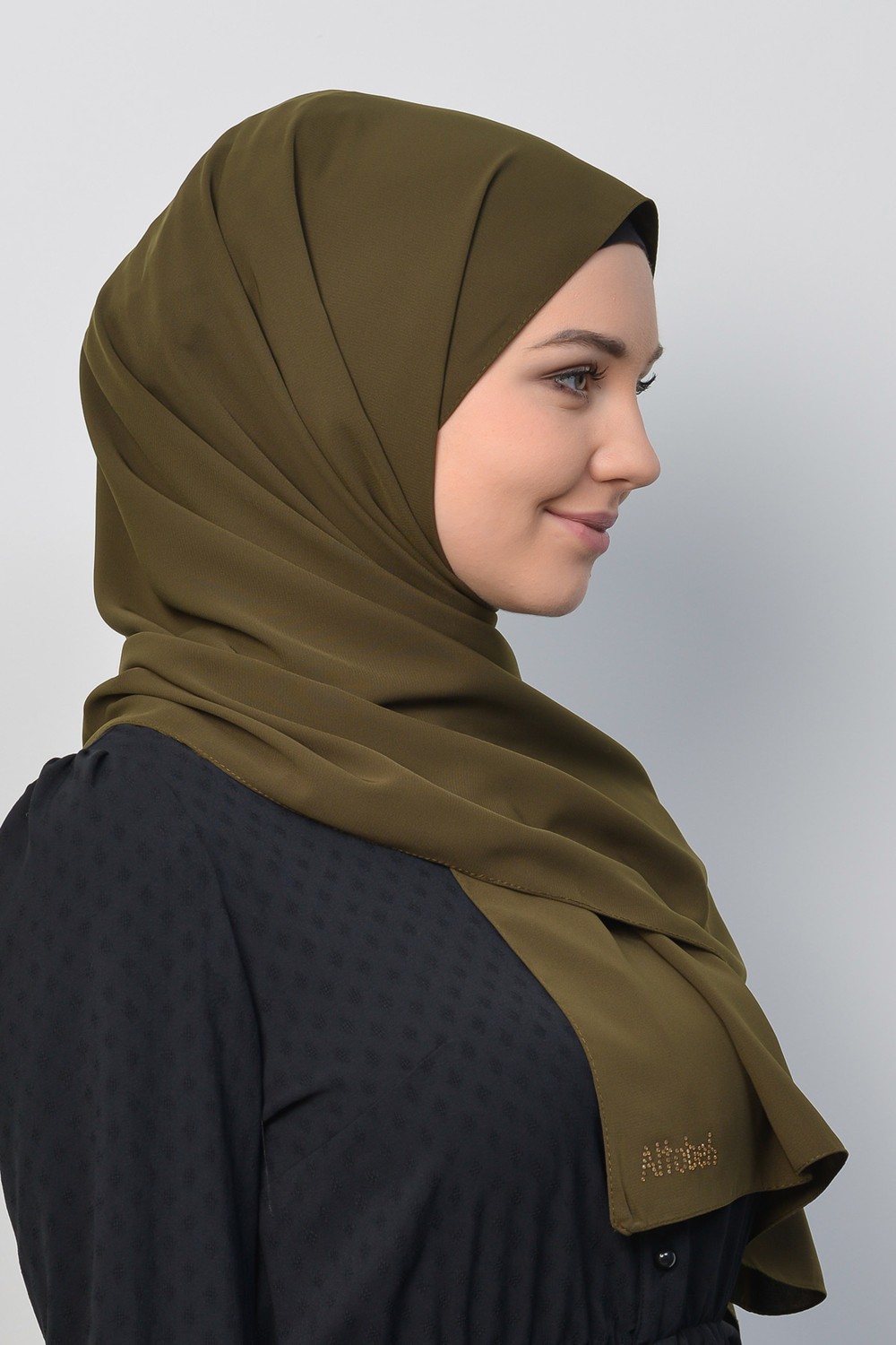 Altobeh Medine İpeği Düz Tesettür Şal-Ekru görsel 8