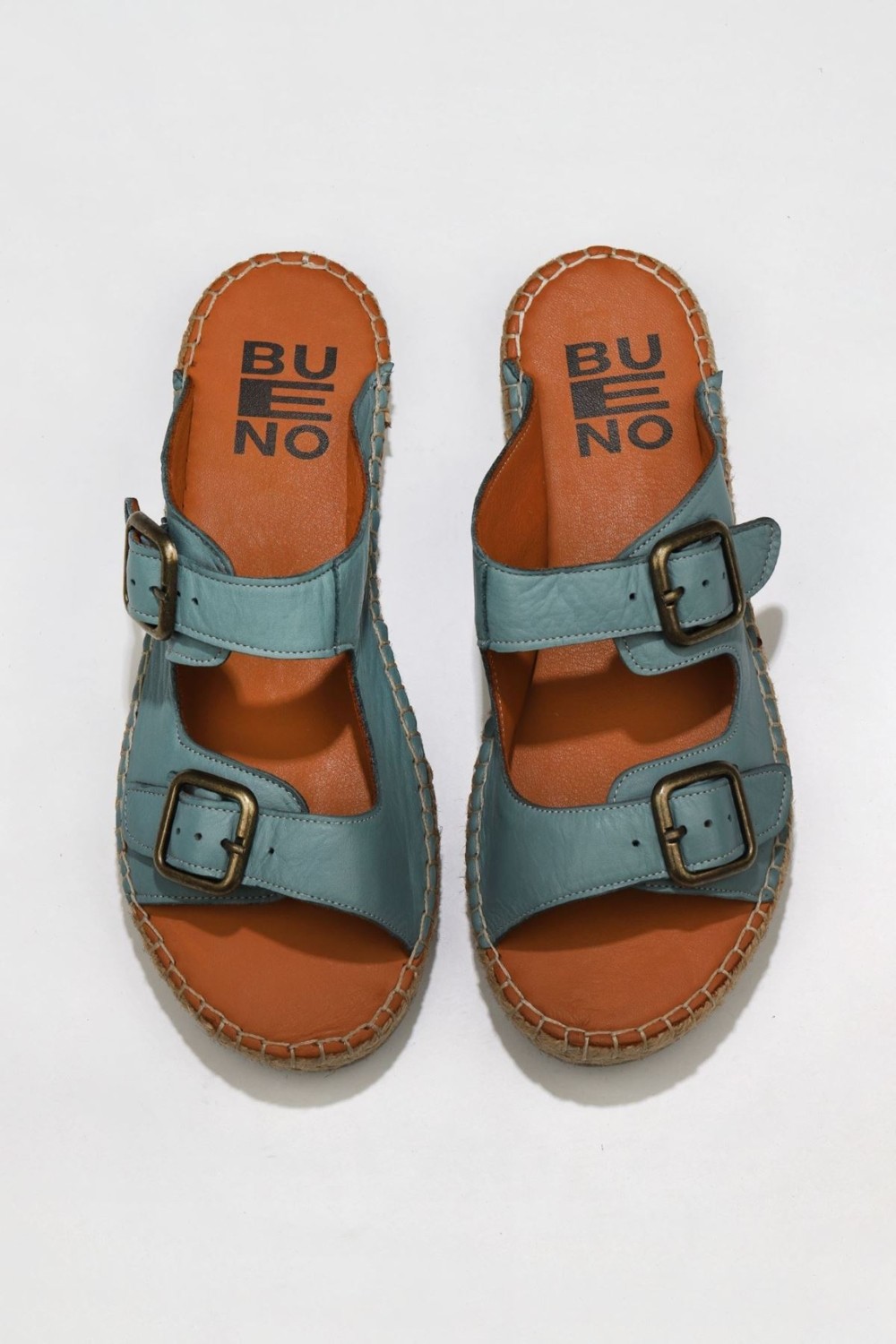 Bueno Shoes Mavi Deri Kadın Düz Terlik