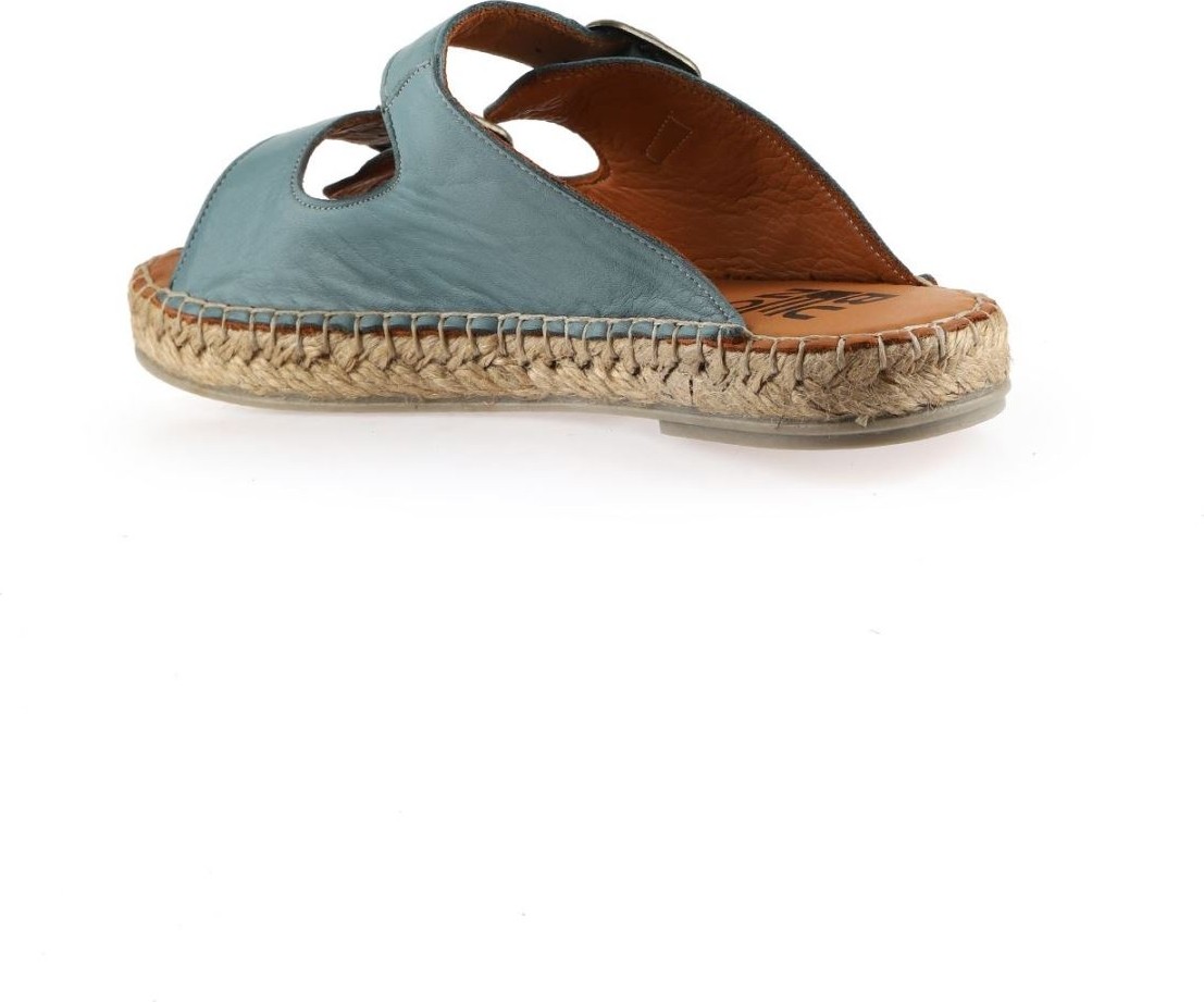 Bueno Shoes Mavi Deri Kadın Düz Terlik görsel 5