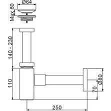 Sukar Newarc Sıfon Takımları Corner Lavabo Sıfonu Süzgeçlı - Altın 760521G