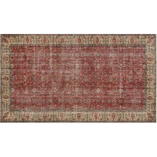 Sempati Halı Gerçek El Dokuma Eskitme Vintage Halı 150 x 265 cm 9420