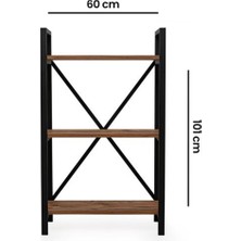 Just Home Athena 3 Raflı Metal Kitaplık Suntalam