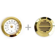 OEM Metal Humidor Higrometresi ve Nemlendirici Haznesi Seti Sarı