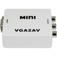 VGA Av Rca Mini 1080 P Converte Adaptörü Dönüştürücü 3.5mm Sesli VGA2AV Cvbs + Ses Dönüştürücü Hdtv Pc Ps4 Ps3 | Mini VGA | VGA Tovga - Av Rca