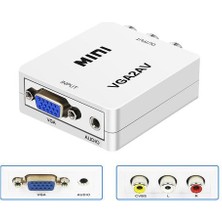 VGA Av Rca Mini 1080 P Converte Adaptörü Dönüştürücü 3.5mm Sesli VGA2AV Cvbs + Ses Dönüştürücü Hdtv Pc Ps4 Ps3 | Mini VGA | VGA Tovga - Av Rca