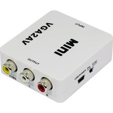 VGA Av Rca Mini 1080 P Converte Adaptörü Dönüştürücü 3.5mm Sesli VGA2AV Cvbs + Ses Dönüştürücü Hdtv Pc Ps4 Ps3 | Mini VGA | VGA Tovga - Av Rca