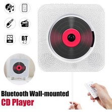 Duvara Monte CD Çalar Surround Ses Fm Radyo Bluetooth USB Mp3 Disk Taşınabilir Müzik Çalar Uzaktan Kumanda Stereo Hoparlör Ev (Siyah)