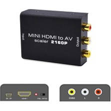 Tjtak 4K Hd Av Adaptörü Hd Video Converter Hd Rca Av / Cvsb L / R Video 480 P 720 P 1080 P 2160 P Destek Ntsc Pal HDMI2AV |