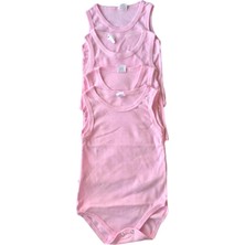 Salar Ticaret Erkek Bebek 4'lü Yazlık Atlet Jakarlı Zıbın-Pembe 3 Yaş