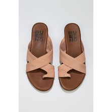 Bueno Shoes Pudra Deri Kadın Düz Terlik