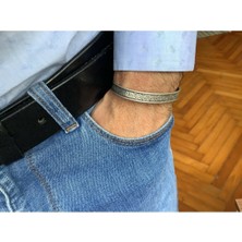 Rupen Kraft Kadın & Erkek Ayarlanabilir Antik Gümüş Kaplama Kelepce Bileklik