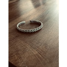 Rupen Kraft Kadın & Erkek Ayarlanabilir Antik Gümüş Kaplama Kelepce Bileklik