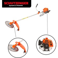 Schutzenger 4kw 6 Hp Prof Metal Şanzuman Yan Tipi Ot Çim Çalı Biçme Zinçirli Başlık+Eldicen+1t Yağ S