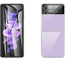 AktarMobile Samsung Galaxy Z Flip 4 Ekran Koruyucu Ön & Arka Koruma Tpu Esnek Ekran ve Kasa Koruyucu
