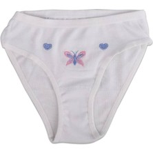 Tutku Kız Çocuk Ince Bel Işlemeli Bato Külot 821 | Beyaz