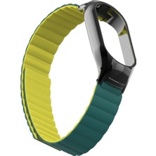 Kny Xioami Mi Band 7 Için Metal Kasalı Deri Loob Kordon-Kayış