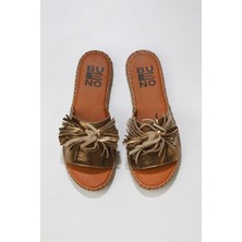Bueno Shoes Bronz Parlak Deri Kadın Düz Terlik