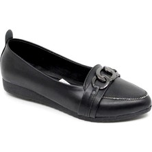 Zerhan 3025 Kadın Siyah Babet Ayakkabı