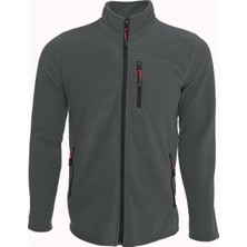 Kozik Siyah Renk Tartical Erkek Polar Tam Fermuarlı Standart Kalıp 3 Çepli Erkek Polar Spor Sweatshirt