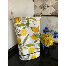Lilies Atelier Mackenzie Model Sarı Limon Dalları Desen Mutfak Havlusu Luxury Dekor Kurulama Bezi