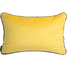 Ju Yaratıcı Tasarım Biyeli Kırlent Yastık Kılıfı Hardal   50 x 30 cm