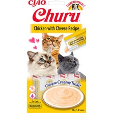 Ciao Churu Cream Tavuklu ve Peynirli Kedi Ödül Kreması 4 x 14 gr