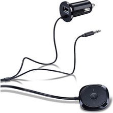 Faween Bluetooth Aux Araç Kiti Manyetik Taban Handsfree Mp3 Çalar 3.5mm Aux Ses Müzik Alıcısı Adaptörü USB Şarj