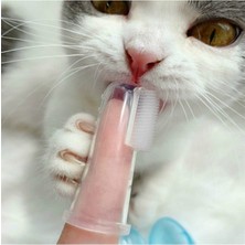 Optana Kedi ve Köpek Parmak Diş Fırçası Saklama Kutulu Kolay Kullanımlı Evcil Hayvan Diş Bakım Fırçası