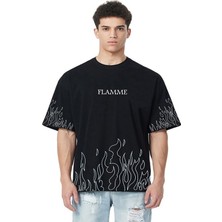 Daily Fashion Siyah Flamme () T-Shirtt