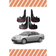 Heda Tex Honda Civic 2001-2007  Tunıng Yazılı 4'lü Tozluk Çamurluk Paçalık