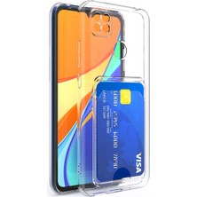 Caseart Xiaomi Redmi 9c Kapak Kamera Korumalı Kartlıklı Şeffaf Silikon Kılıf