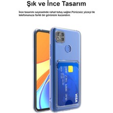 Kzy Xiaomi Redmi 9c Kapak Kamera Korumalı Kartlıklı Şeffaf Silikon Kılıf