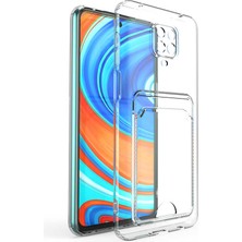 Kzy Xiaomi Redmi Note 9s Kapak Kamera Korumalı Kartlıklı Şeffaf Silikon Kılıf