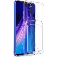 Kzy Xiaomi Redmi Note 8 Kapak Kamera Korumalı Kartlıklı Şeffaf Silikon Kılıf