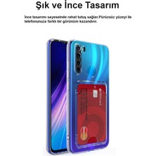 Kzy Xiaomi Redmi Note 8 Kapak Kamera Korumalı Kartlıklı Şeffaf Silikon Kılıf