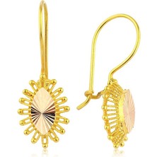 Sembol Gold Sallantılı Altın Küpe 14 Ayar Anne Küpe